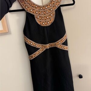 Elegant Black and Tan Dress